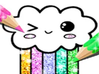 Kawaii Coloring Book Glitter - Drawing Book image