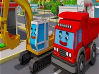 Trucks and Digger Jigsaw image